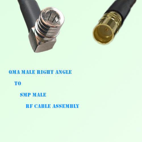 QMA Male Right Angle to SMP Male RF Cable Assembly