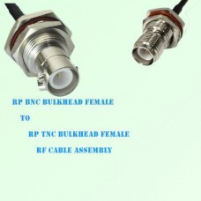 RP BNC Bulkhead Female to RP TNC Bulkhead Female RF Cable Assembly