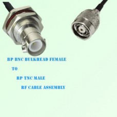 RP BNC Bulkhead Female to RP TNC Male RF Cable Assembly