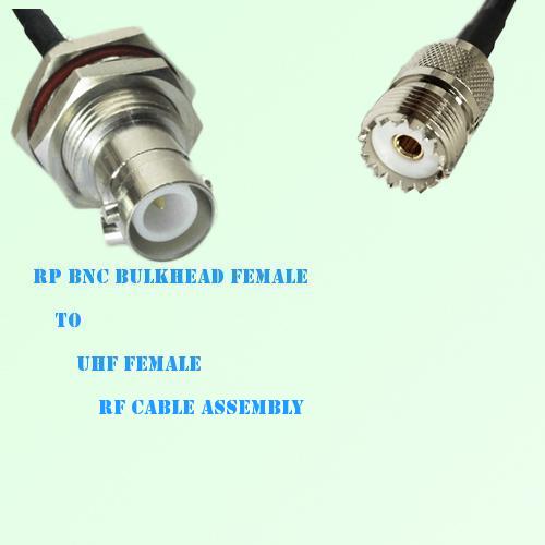 RP BNC Bulkhead Female to UHF Female RF Cable Assembly