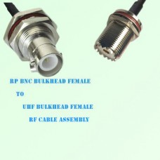 RP BNC Bulkhead Female to UHF Bulkhead Female RF Cable Assembly