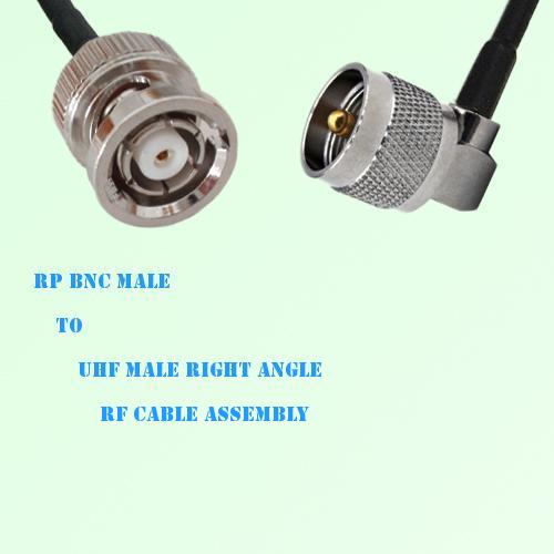 RP BNC Male to UHF Male Right Angle RF Cable Assembly