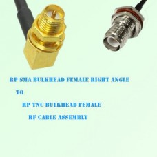 RP SMA Bulkhead Female R/A to RP TNC Bulkhead Female RF Cable Assembly