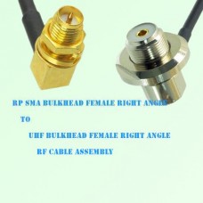 RP SMA Bulkhead Female R/A to UHF Bulkhead Female R/A RF Cable
