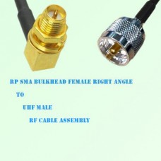 RP SMA Bulkhead Female Right Angle to UHF Male RF Cable Assembly