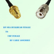 RP SMA Bulkhead Female to UHF Female RF Cable Assembly