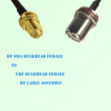RP SMA Bulkhead Female to UHF Bulkhead Female RF Cable Assembly