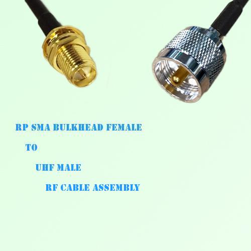 RP SMA Bulkhead Female to UHF Male RF Cable Assembly