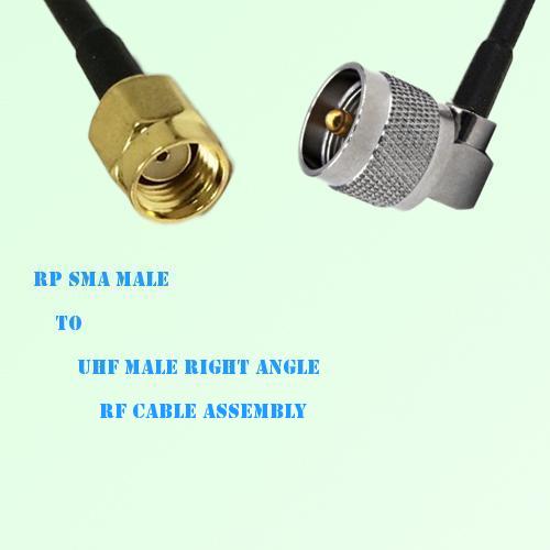 RP SMA Male to UHF Male Right Angle RF Cable Assembly