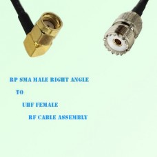 RP SMA Male Right Angle to UHF Female RF Cable Assembly