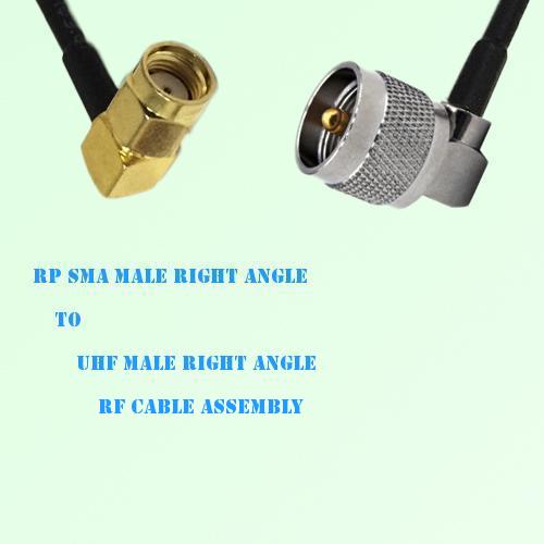 RP SMA Male Right Angle to UHF Male Right Angle RF Cable Assembly