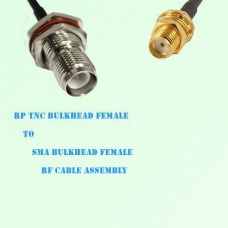 RP TNC Bulkhead Female to SMA Bulkhead Female RF Cable Assembly
