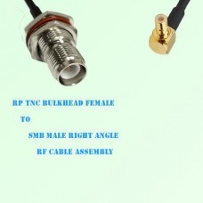 RP TNC Bulkhead Female to SMB Male Right Angle RF Cable Assembly