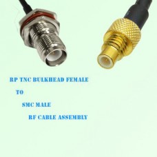 RP TNC Bulkhead Female to SMC Male RF Cable Assembly
