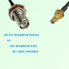 RP TNC Bulkhead Female to SMC Bulkhead Male RF Cable Assembly