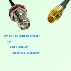 RP TNC Bulkhead Female to SSMA Female RF Cable Assembly