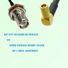 RP TNC Bulkhead Female to SSMB Female Right Angle RF Cable Assembly