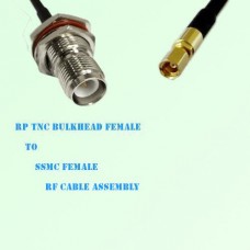 RP TNC Bulkhead Female to SSMC Female RF Cable Assembly