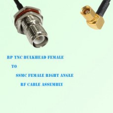 RP TNC Bulkhead Female to SSMC Female Right Angle RF Cable Assembly