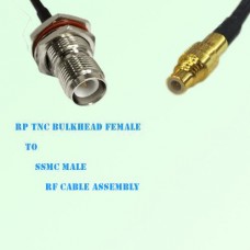 RP TNC Bulkhead Female to SSMC Male RF Cable Assembly