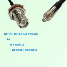 RP TNC Bulkhead Female to TS9 Female RF Cable Assembly