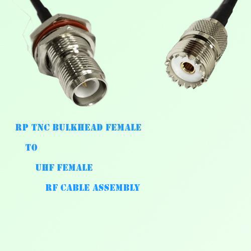 RP TNC Bulkhead Female to UHF Female RF Cable Assembly