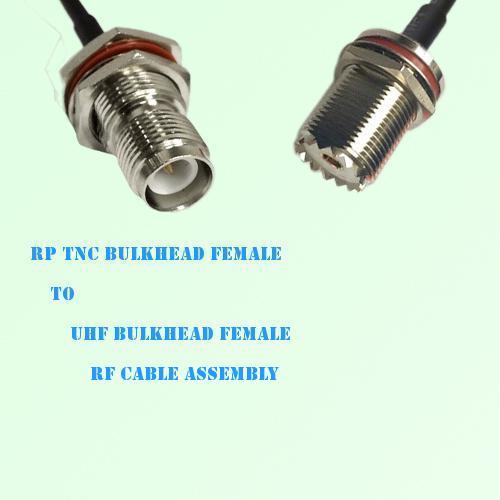 RP TNC Bulkhead Female to UHF Bulkhead Female RF Cable Assembly