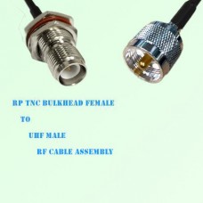 RP TNC Bulkhead Female to UHF Male RF Cable Assembly