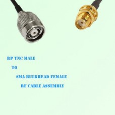 RP TNC Male to SMA Bulkhead Female RF Cable Assembly