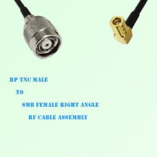 RP TNC Male to SMB Female Right Angle RF Cable Assembly