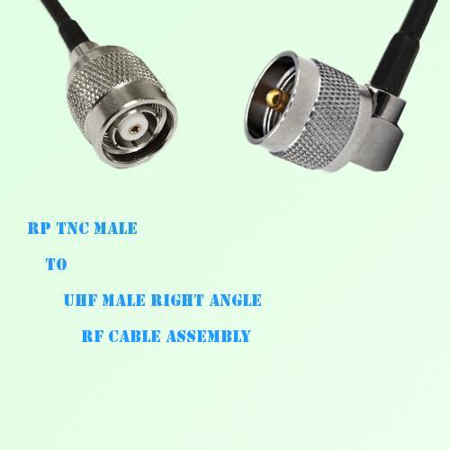 RP TNC Male to UHF Male Right Angle RF Cable Assembly