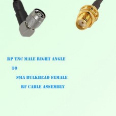 RP TNC Male Right Angle to SMA Bulkhead Female RF Cable Assembly