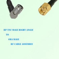 RP TNC Male Right Angle to SMA Male RF Cable Assembly