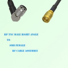RP TNC Male Right Angle to SMB Female RF Cable Assembly