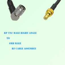 RP TNC Male Right Angle to SMB Male RF Cable Assembly
