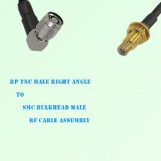 RP TNC Male Right Angle to SMC Bulkhead Male RF Cable Assembly