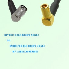 RP TNC Male Right Angle to SSMB Female Right Angle RF Cable Assembly