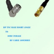 RP TNC Male Right Angle to SSMC Female RF Cable Assembly