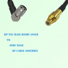 RP TNC Male Right Angle to SSMC Male RF Cable Assembly