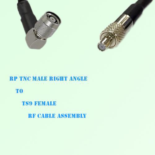 RP TNC Male Right Angle to TS9 Female RF Cable Assembly