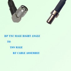 RP TNC Male Right Angle to TS9 Male RF Cable Assembly