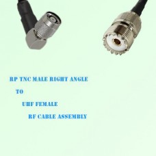 RP TNC Male Right Angle to UHF Female RF Cable Assembly