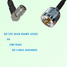 RP TNC Male Right Angle to UHF Male RF Cable Assembly