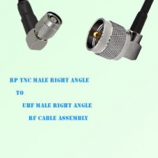 RP TNC Male Right Angle to UHF Male Right Angle RF Cable Assembly
