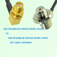 SMA Bulkhead Female R/A to UHF Bulkhead Female R/A RF Cable Assembly