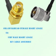 SMA Bulkhead Female R/A to UHF Male R/A RF Cable Assembly