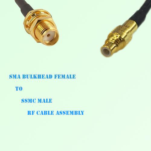 SMA Bulkhead Female to SSMC Male RF Cable Assembly