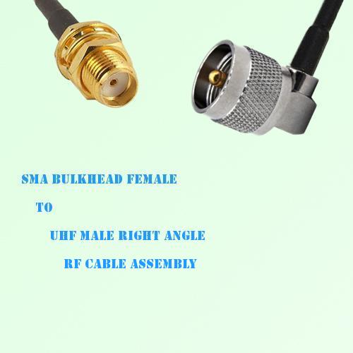 SMA Bulkhead Female to UHF Male Right Angle RF Cable Assembly