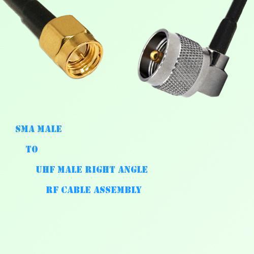 SMA Male to UHF Male Right Angle RF Cable Assembly