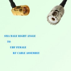 SMA Male Right Angle to UHF Female RF Cable Assembly